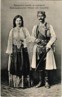 Crnogorski castnik sa suprugom. Atelier Smodlaka / Montenegrinischer Offizier mit Gemahlin / Montenegrin military officer with his wife