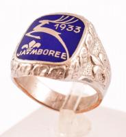 1933 Jamboree feliratú cserkész gyűrű, fém, méret: 59