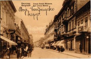 Belgrade, Beograd; Rue prince Michel / street view, shops