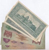 1930. 100P (2x) + 1932. 50P + 1936. 10P + 1946. 100.000.000MP mind "Forradalmi Pénzkiállítás Pé...
