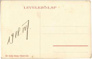 1918 Ózd, Pályaudvar, Vasútállomás, tehervonatok, vagonok. W. L. (?) 555. Kiadja Blasko Vithold (EK)