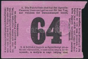 1871 Első császári és királyi Duna-gőzhajózási társaság jegye Pestről Kalocsára / I. k. k. pr. Donau...