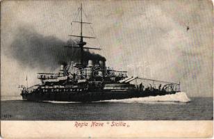 Regia Nave Sicilia / Italian ironclad Sicilia, Re Umberto-class ironclad battleship built for the Italian Regia Marina