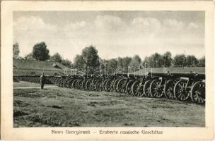 Novogeorgievsk, Nowo Georgiewsk; Eroberte russische Geschütze. Nr. 62. Kunstanstalt Jos. Drotleff / WWI K.u.k. military, captured Russian cannons