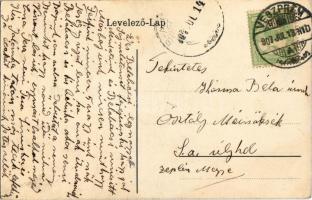 1907 Veszprém, Piac tér, Takarékpénztár, piaci árusok, Gyógyszertár, Tűztorony