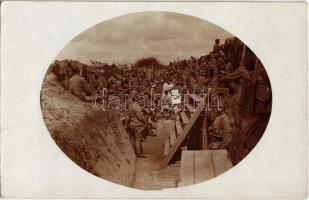 1917 Galicia, Szent mise a 9. századnál a rajvonalban / WWI K.u.k. military mass in the trench. photo