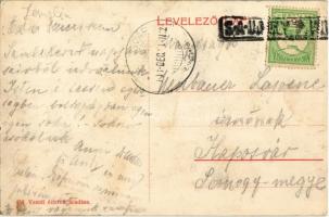 Sátoraljaújhely, Kossuth Lajos utca. Kiadja a Vasúti étterem (vágott / cut)