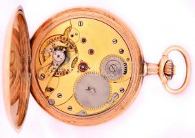 Glashütte 14 K, duplafedelű, arany zsebóra. Jelzett tokkal, javításra szoró szerkezettel. / 14 gold ...