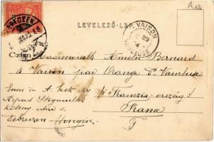 1904 Debrecen, Nagyerdei indóház, vasútállomás, a Debreczeni Helyi Vasút Rt. (DHV) kisvasútja a megá...