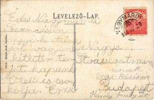 1918 Nagymaros, Fő utca a korzóval, Waldvogel cukrászda, Milleniumi emlékmű, Katolikus templom. Kiad...