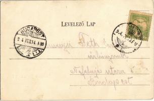 1904 Miskolc, Vasútállomás, Pályaudvar, vasutasok. Kiadja Gedeon András