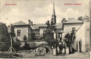 1908 Nógrádszakál, Szakál; Plébánia épület, templom, madáretető. Kiadja a Fogyasztási Szövetkezet