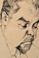 Scheiber Hugó  (1873-1950): Férfi portré 1922. Szén, papír, jelzett, 39×29 cm