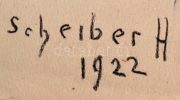 Scheiber Hugó  (1873-1950): Férfi portré 1922. Szén, papír, jelzett, 39×29 cm