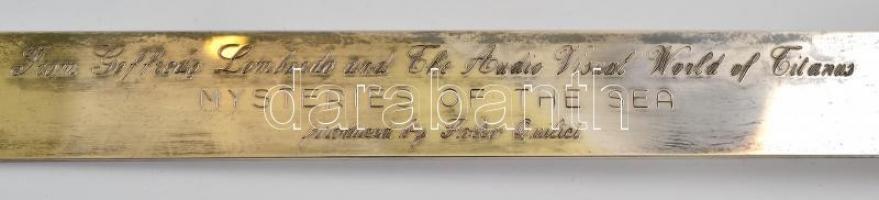 Dekoratív csigás levélbontó kés, h: 23 cm