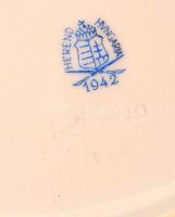 Herendi pillangó mintás porcelán mélytányér, 6 db, kézzel festett, jelzett, hibátlan, d: 25 cm