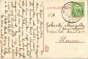 1910 Tiszolc, Tisovec; Ágostai evangélikus és m. kir. állami népiskola. Hortinsky F. kiadása / schoo...