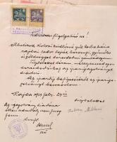 Vegyes okmány tétel: 30 db különféle okmánybélyeges irat