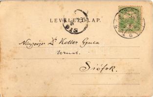 1902 Budapest XII. Svábhegy, Svábhegyi fogaskerekű állomás, vasútállomás, gőzmozdony. Kiadja Divald ...