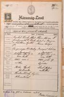 Vegyes okmány tétel: 30 db különféle okmánybélyeges irat