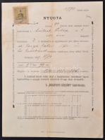 Vegyes okmány tétel: 30 db különféle okmánybélyeges irat