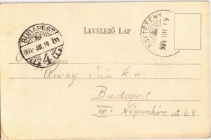 1904 Budapest XXII. Nagytétény, Római katolikus templom, Fő utca, üzlet. Kiadja Szakály Károly (EK)