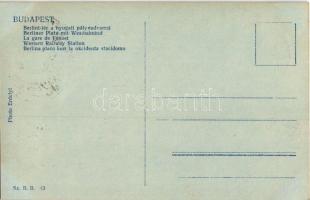Budapest VI. Berlini tér (Nyugati tér), Nyugati pályaudvar, vasútállomás, villamosok, Magyar-Német B...
