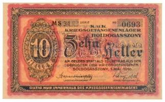 Boldogasszony / Hadifogolytábor 1916. május 1. 10f arab sorozat- és sorszámmal, "MS" betűj...
