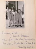 cca 1960 Emlékkönyv 20 db aláírt fotóval a német varieté világából Kállay Judtnak.