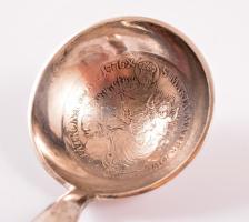 Ezüst(Ag) monogramos teás készlet, jelzett, 6+1 db, nettó: 183 g