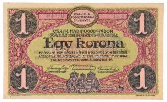 Zalaegerszeg / hadifogolytábor 1916. augusztus 15. 1K arab sorozat és sorszámmal, "MS" jel...