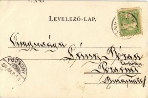 1902 Brád, Fő tér, Ábrahám István üzlete és saját kiadása / publisher's shop