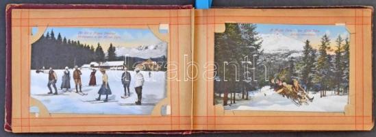 Tátra, Magas-Tátra, Vysoké-Tatry; 56 db különböző képeslap Feitzinger Ede kiadású albumban, de más k...