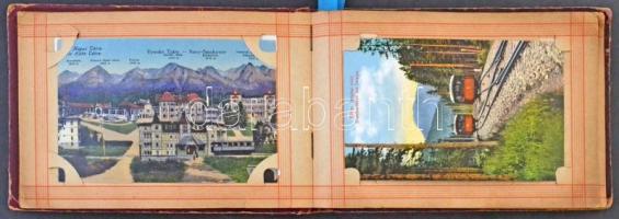 Tátra, Magas-Tátra, Vysoké-Tatry; 56 db különböző képeslap Feitzinger Ede kiadású albumban, de más k...