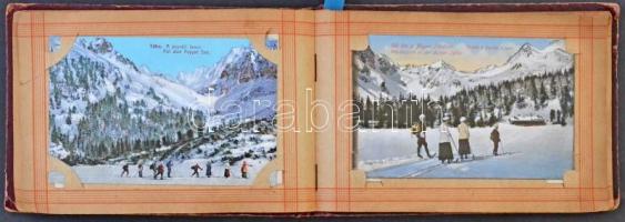 Tátra, Magas-Tátra, Vysoké-Tatry; 56 db különböző képeslap Feitzinger Ede kiadású albumban, de más k...