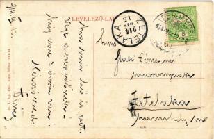 1914 Perjámos, Periam; Kossuth Lajos utca, Római katolikus templom. W. L. Bp. 1327. / street view wi...