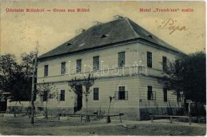 1908 Billéd, Biled; Hotel Trombitás szálloda. W. L. 1249. / hotel (gyűrődés / crease)