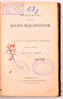 Régi magyar költők tára I-II.,VI. kötetek. I. kötet.: Középkori magyar költői maradványok. II. XVI. ...