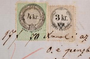 1870 Nyugta 1866 3kr + 1868 4kr vegyes felhasználással