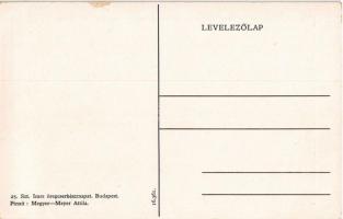 A 25. Szt. Imre öreg cserkészcsapat képeslapja / Hungarian scout oldboys group. Art Nouveau s: Megye...