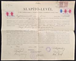 1935 Alapító levél okmánybélyegekkel