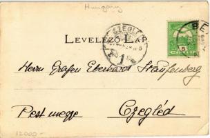 1907 Bethlen, Beclean; Vasútállomás, gőzmozdony, vasutasok, kerékpár. Kiadja Kajári István / Bahnhof...