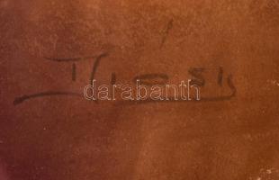 Diósi Sándor (1900-1949): Kombinés lány. Pasztell, papír, jelzett, üvegezett keretben, 70×50 cm