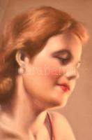 Diósi Sándor (1900-1949): Kombinés lány. Pasztell, papír, jelzett, üvegezett keretben, 70×50 cm