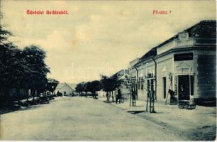 1909 Bethlen, Beclean; Fő utca, üzlet. W. L. 1896. / main street with shops