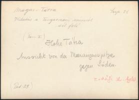 cca 1910 Magas-Tátra, kilátás a Tengerszem-csúcsról dél felé, Erdélyi Mór felvétele, hátulján felira...