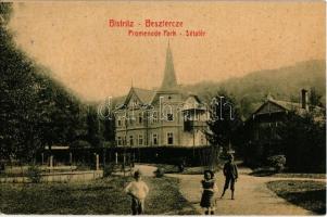 1907 Beszterce, Bistritz, Bistrita; Promenade Park / Sétatér, villa. W. L. (?) No. 403. / park, villa (EK)