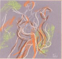 Zöld Anikó (1942-): Niké. Pasztell, papír, jelzett, üvegezett keretben, 18×19 cm