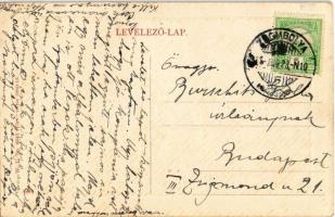 Zsombolya, Jimbolia; Muschong palota, Funk György üzlete. W. L. Bp. 6645. / Muschong Palace, shops (...