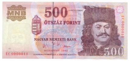 2003. 500Ft "EC 0000011" T:I /  Hungary 2003. 500 Forint "EC 0000011" C:UNC Adamo F54C2